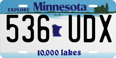 MN license plate 536UDX