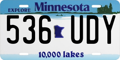MN license plate 536UDY