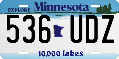 MN license plate 536UDZ