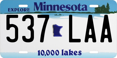 MN license plate 537LAA