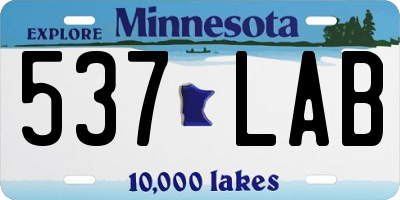 MN license plate 537LAB