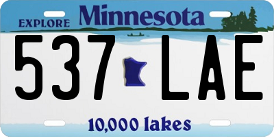 MN license plate 537LAE