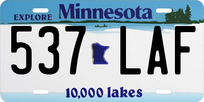 MN license plate 537LAF