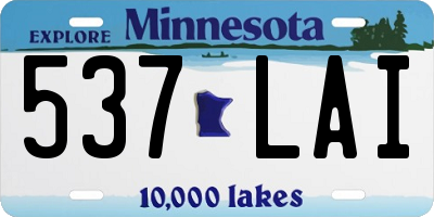 MN license plate 537LAI