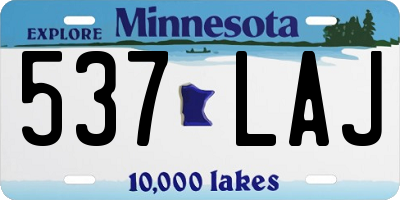 MN license plate 537LAJ