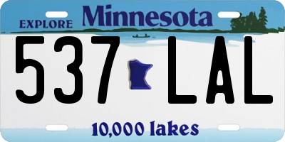 MN license plate 537LAL