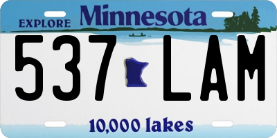 MN license plate 537LAM