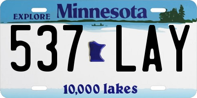 MN license plate 537LAY