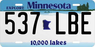 MN license plate 537LBE