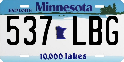 MN license plate 537LBG