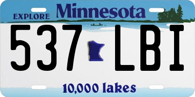 MN license plate 537LBI