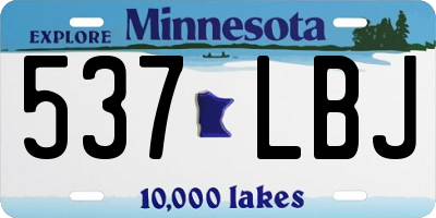 MN license plate 537LBJ