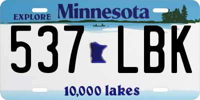MN license plate 537LBK