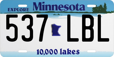 MN license plate 537LBL