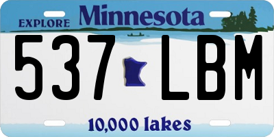 MN license plate 537LBM