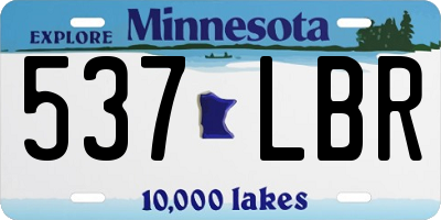 MN license plate 537LBR