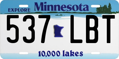 MN license plate 537LBT