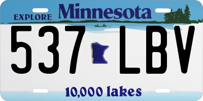 MN license plate 537LBV