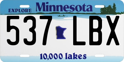 MN license plate 537LBX