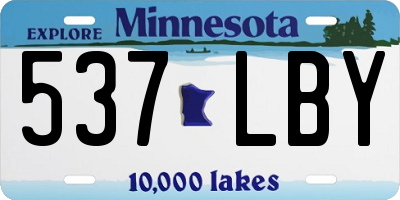 MN license plate 537LBY