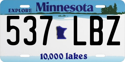 MN license plate 537LBZ