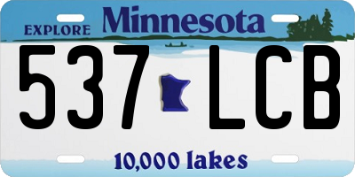 MN license plate 537LCB
