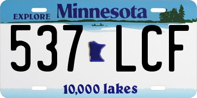 MN license plate 537LCF