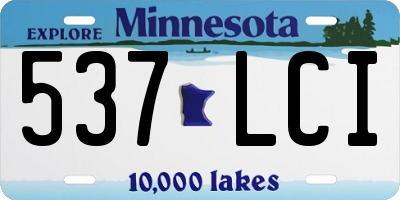 MN license plate 537LCI