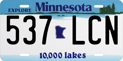 MN license plate 537LCN