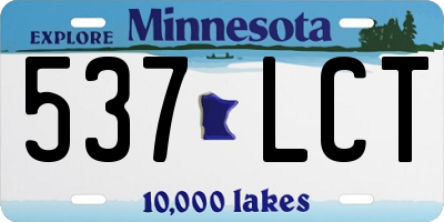 MN license plate 537LCT