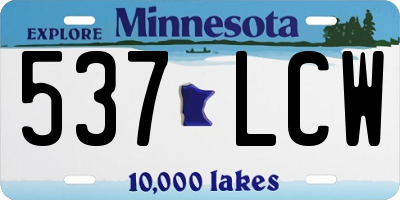 MN license plate 537LCW