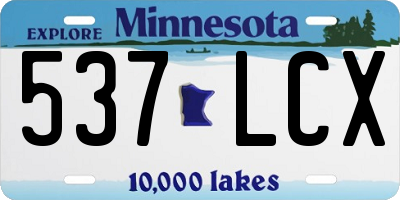 MN license plate 537LCX