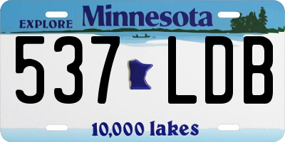 MN license plate 537LDB