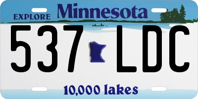 MN license plate 537LDC