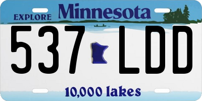 MN license plate 537LDD