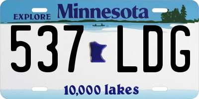 MN license plate 537LDG