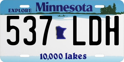 MN license plate 537LDH