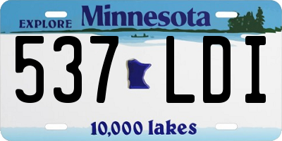 MN license plate 537LDI