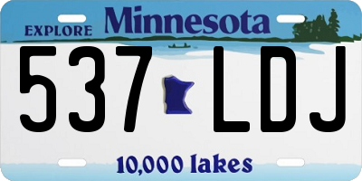 MN license plate 537LDJ