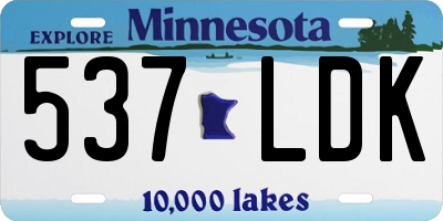 MN license plate 537LDK