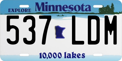 MN license plate 537LDM