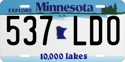 MN license plate 537LDO