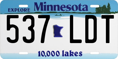 MN license plate 537LDT