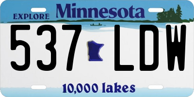 MN license plate 537LDW