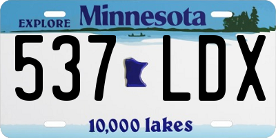 MN license plate 537LDX