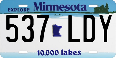MN license plate 537LDY