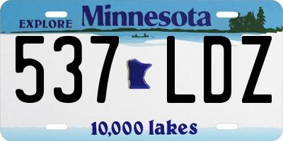 MN license plate 537LDZ