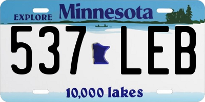 MN license plate 537LEB
