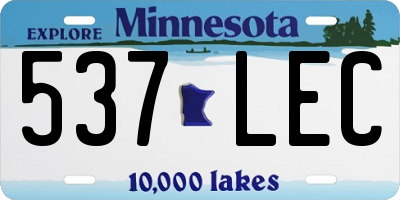 MN license plate 537LEC