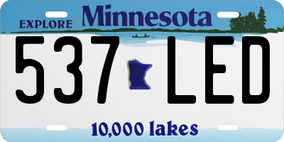 MN license plate 537LED
